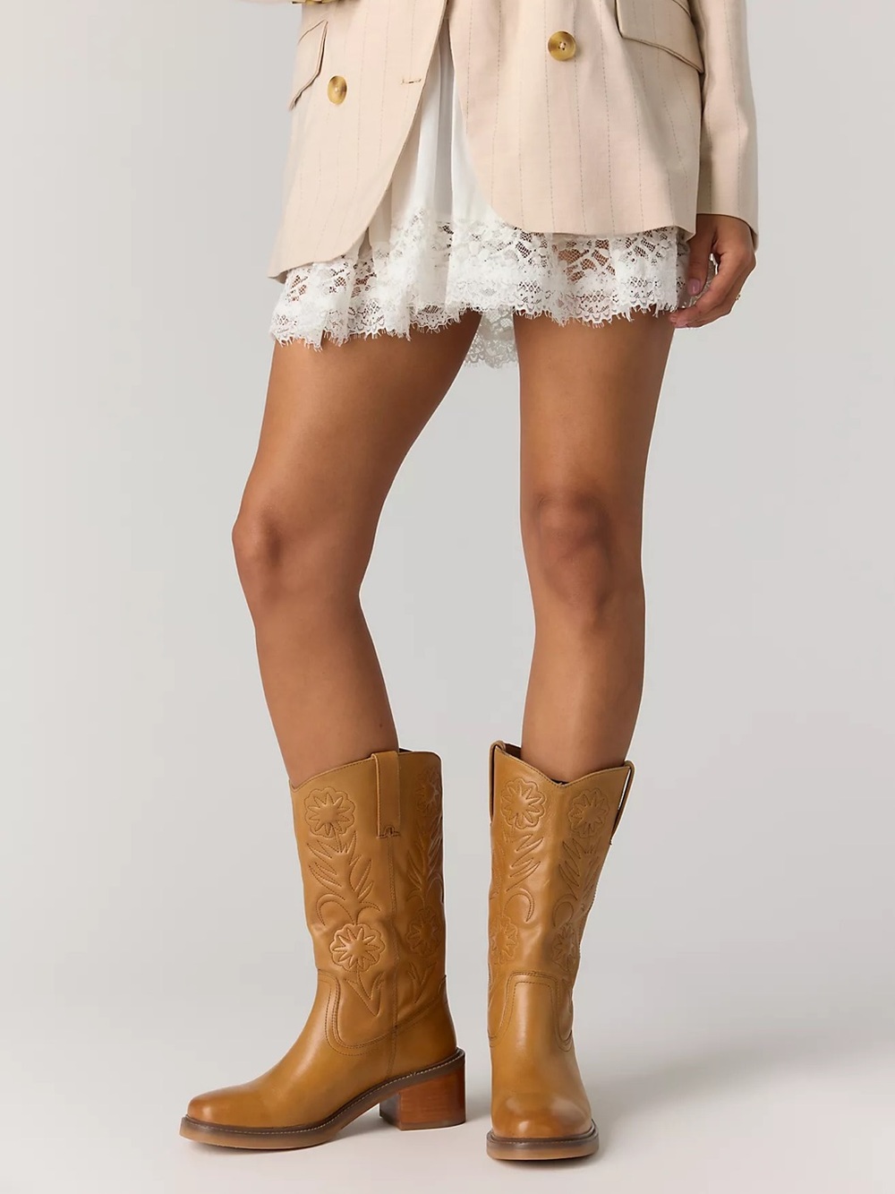 New Frye For Free People Kate Deco Stitch Boots Tuscan Sun - Picture 3 of 9